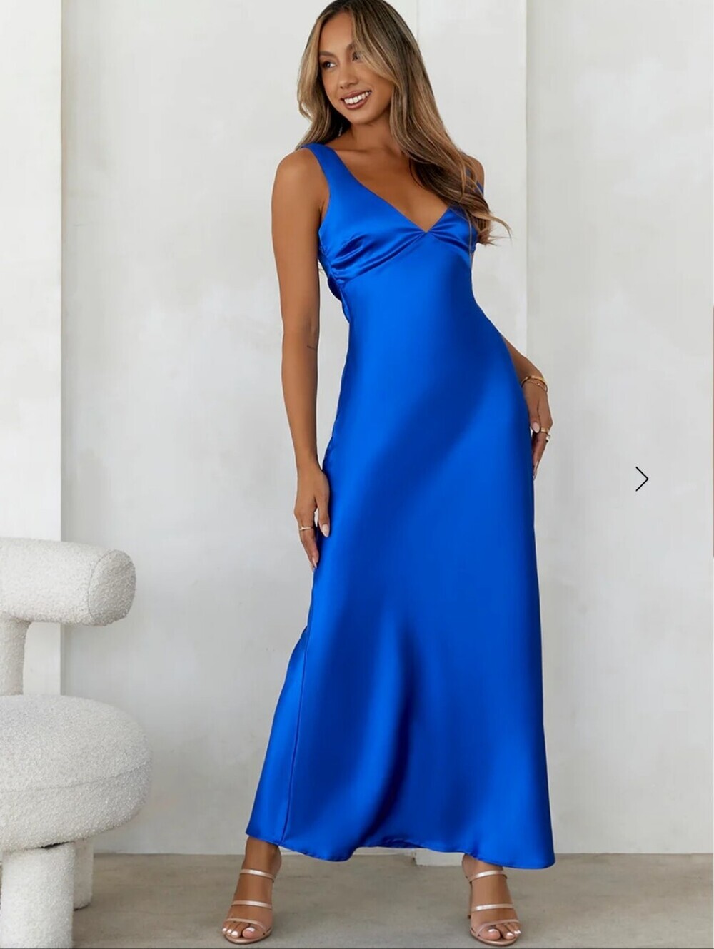 Hello Molly Womens Blue Fields Satin Maxi Dress. Sz 4 Fairy Whimsical Wedding